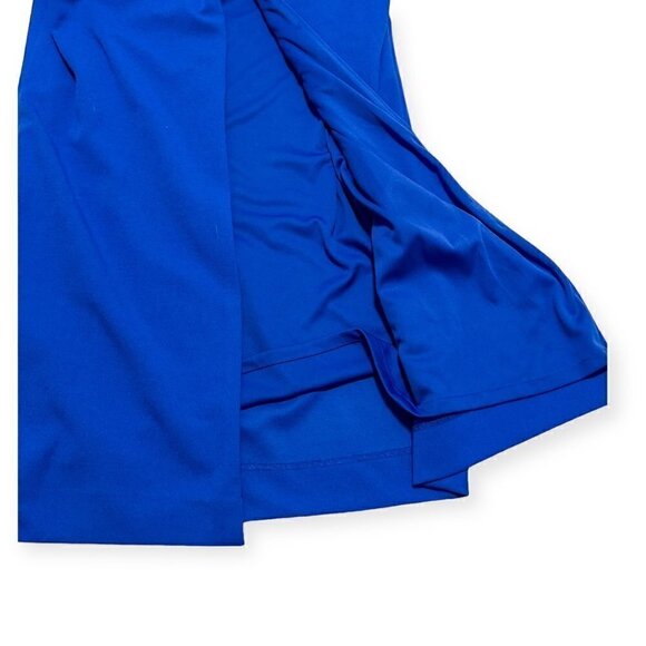 Badgley Mischka One-Shoulder Draped Cape Gown, Blue, Size 0, New with tag - Picture 12 of 14